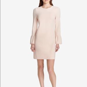 Statement-Sleeve Crepe Dress